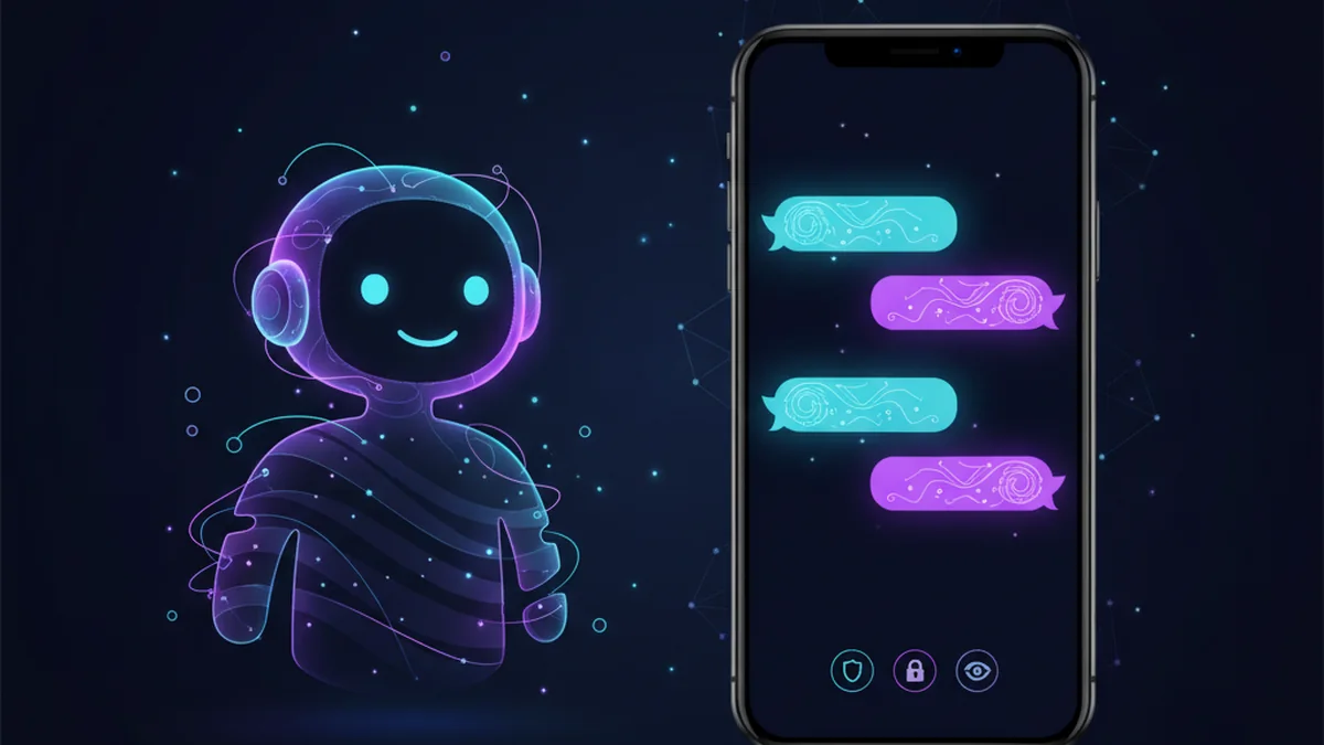 User chatting with an original SFW AI character in a mobile app with safety controls