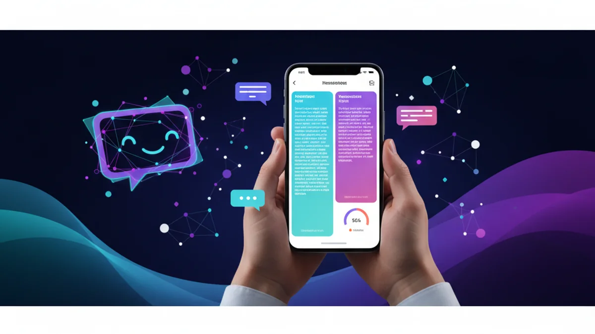 Person editing AI-generated paragraph on iPhone, comparing humanized rewrite and detector score side-by-side