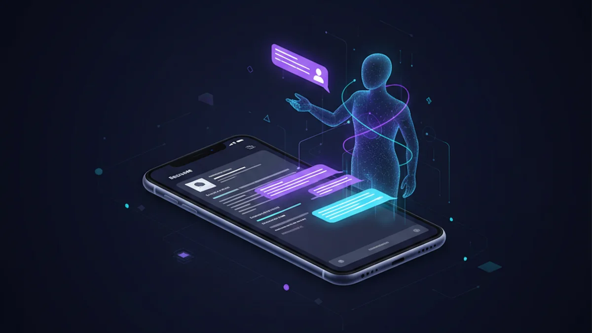 Person refining a modern resume with an AI chatbot on an iPhone screen