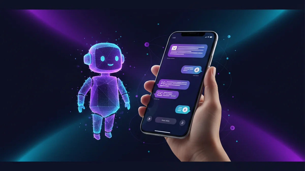 Person drafting a professional email on iPhone using an AI writing assistant app