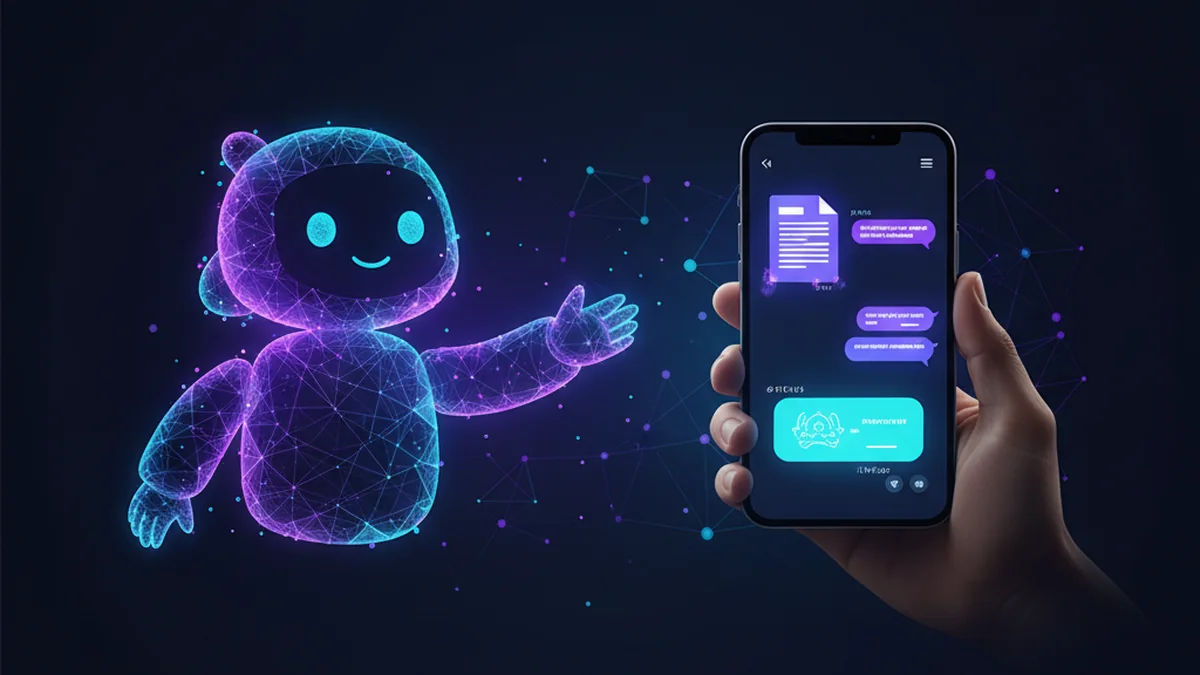 Person using an iPhone app to summarize a PDF with AI chat and highlights
