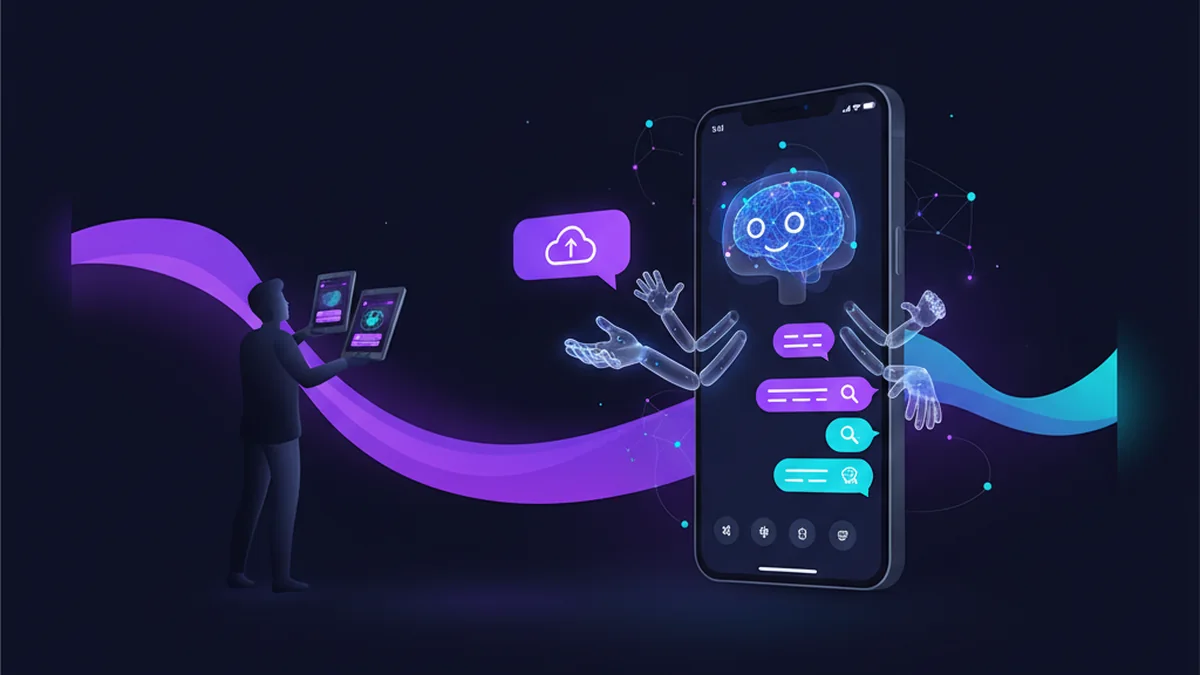 Person comparing free AI chat apps, testing ChatGPT alternatives with image upload and agents