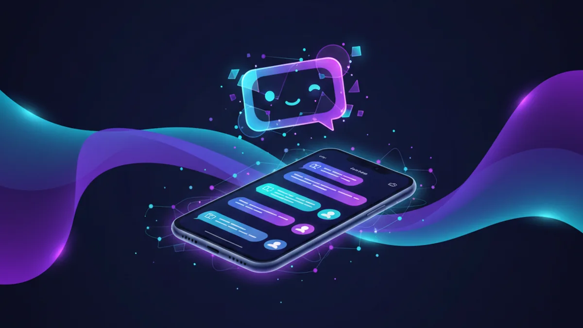 Person playing a mobile AI text adventure game with character chat and choices