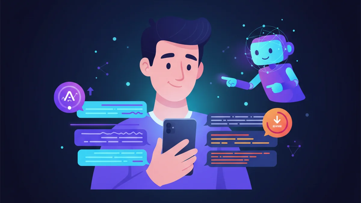 Person comparing AI detector results on phone, with highlighted sentences and confidence scores
