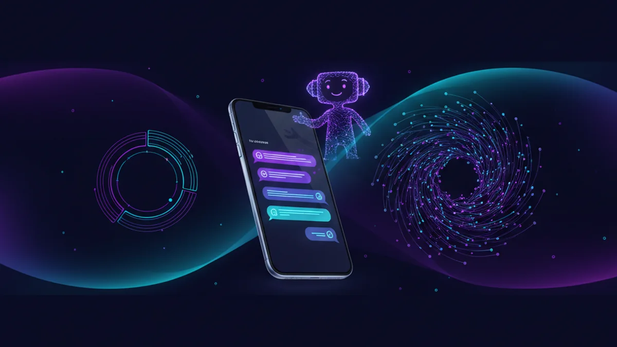 Person comparing free AI chat apps, ChatGPT-style assistants, and chatbot directories on iPhone