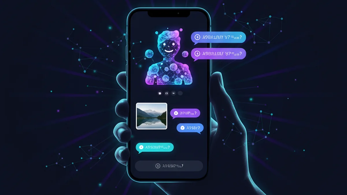 Person using an iPhone app to ask AI questions about a photo