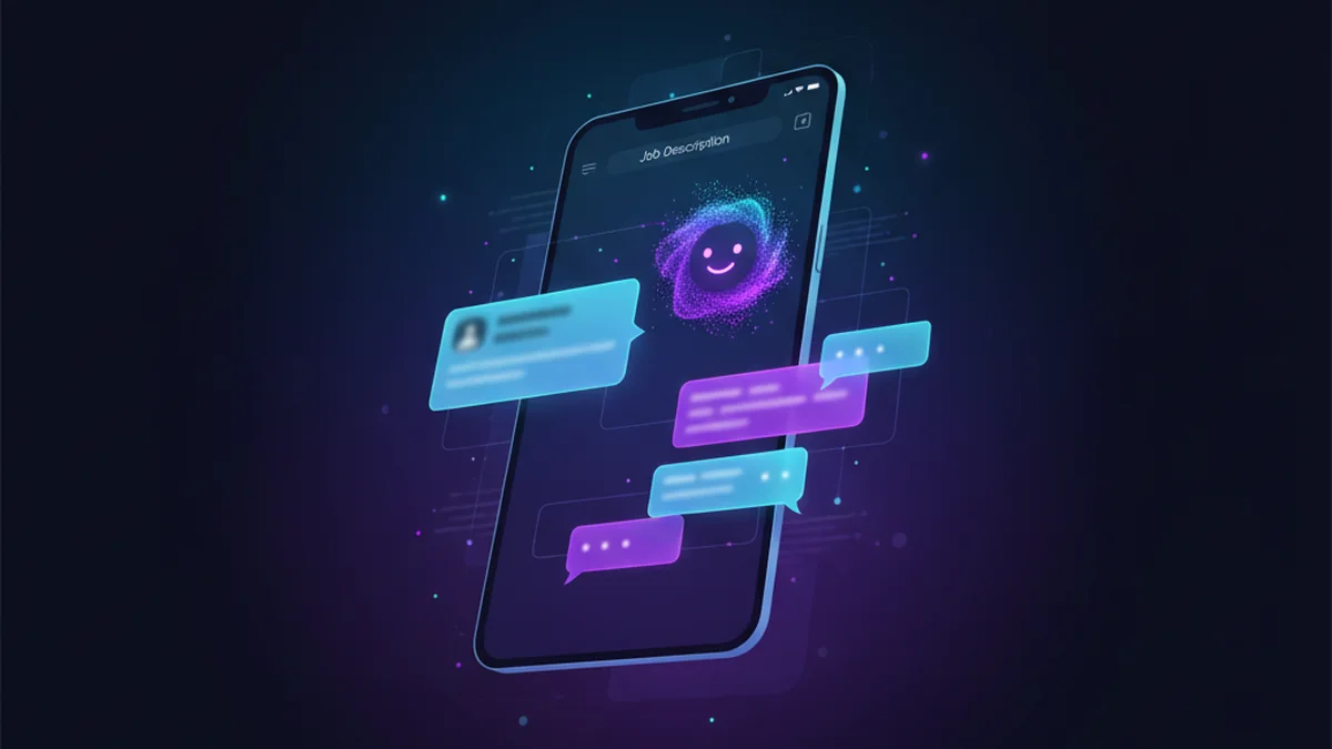Phone showing an AI resume builder drafting bullet points from a pasted job description