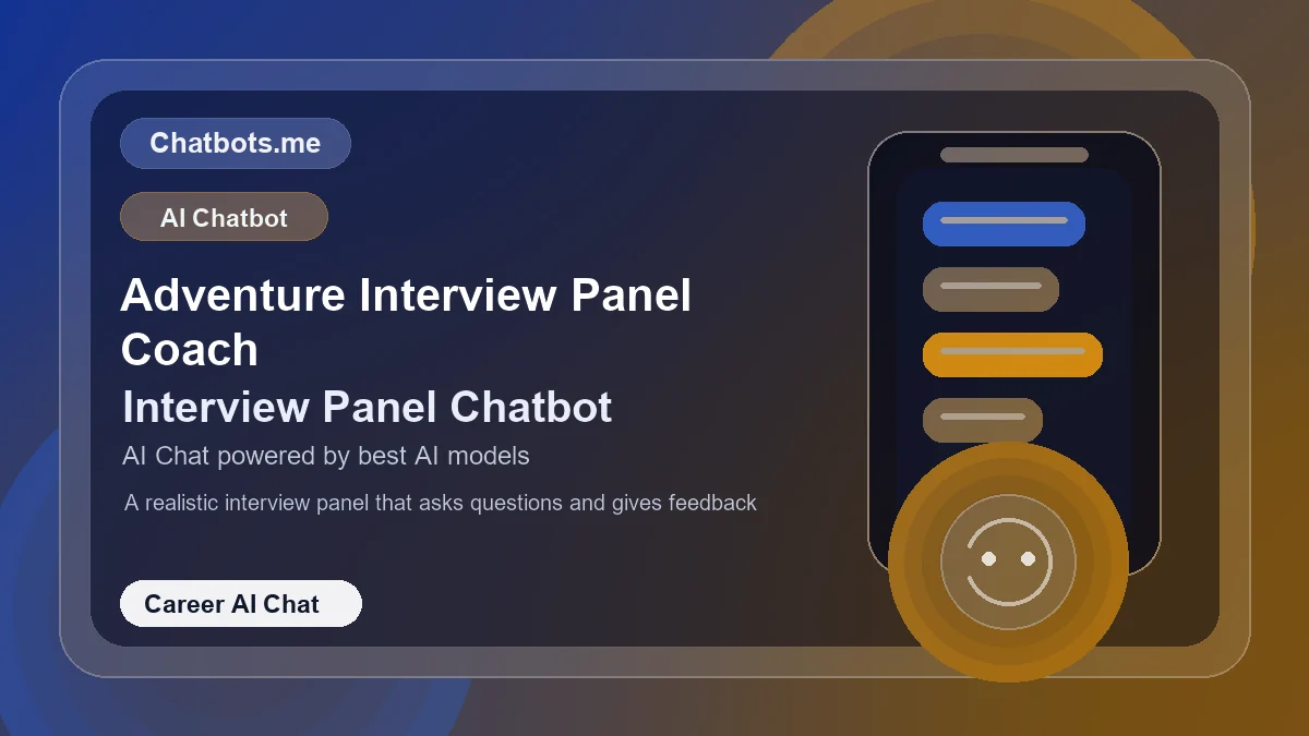 Adventure Interview Panel Coach chatbot visual for career AI chat