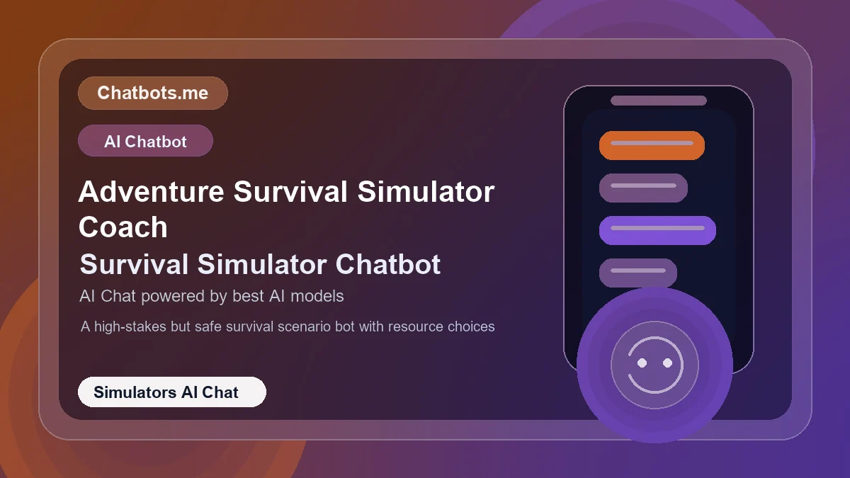 Adventure Survival Simulator Coach chatbot visual for simulators AI chat