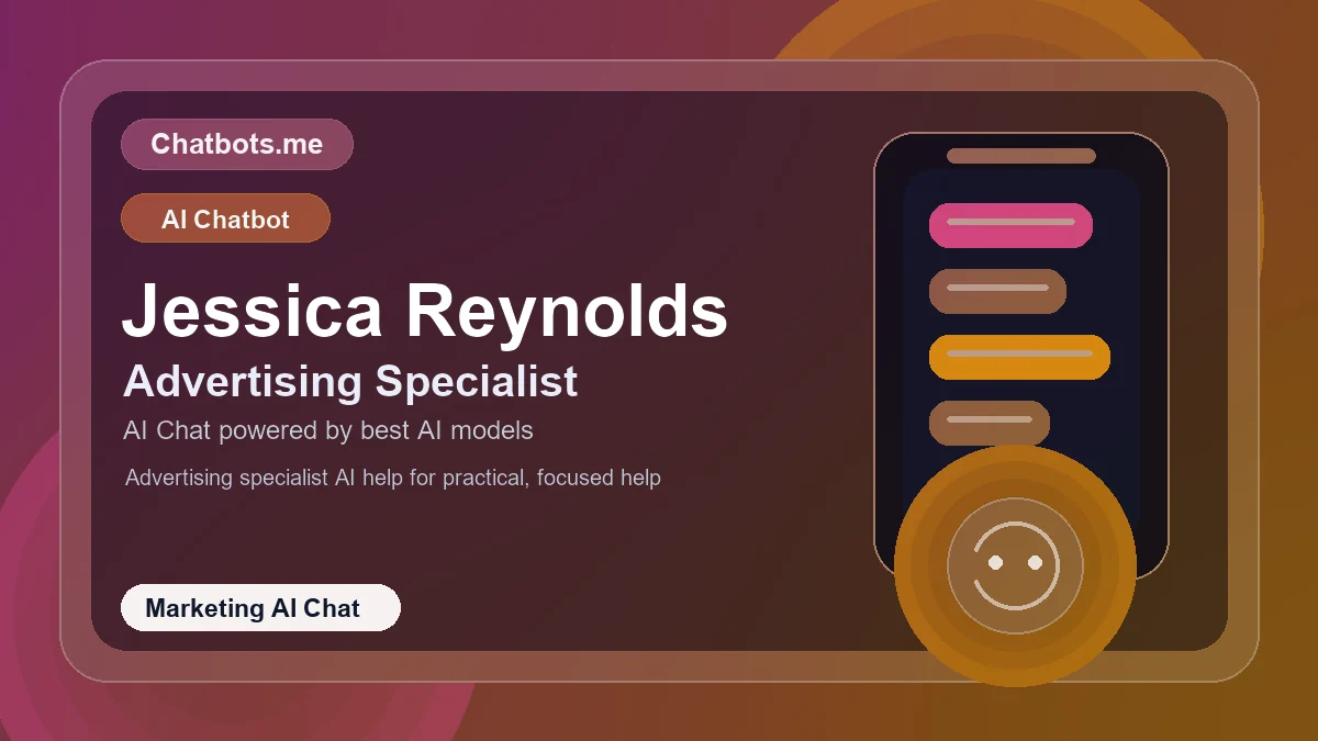 Jessica Reynolds chatbot visual for marketing AI chat
