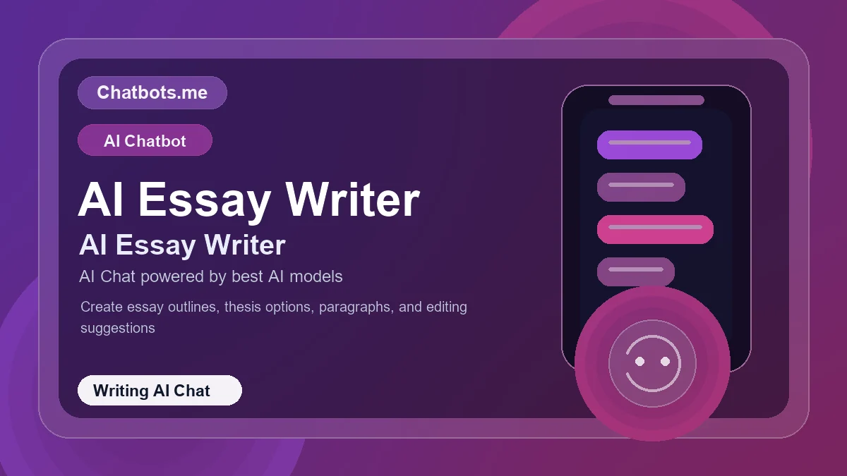 AI Essay Writer chatbot visual for writing AI chat