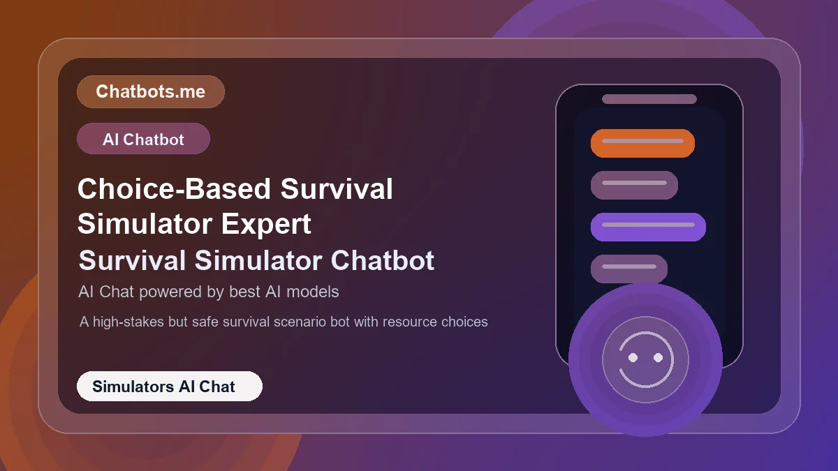 Choice-Based Survival Simulator Expert chatbot visual for simulators AI chat
