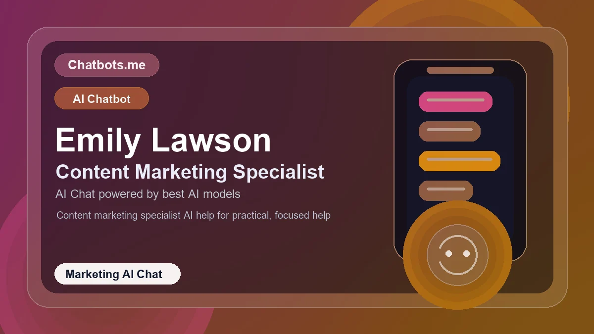 Emily Lawson chatbot visual for marketing AI chat