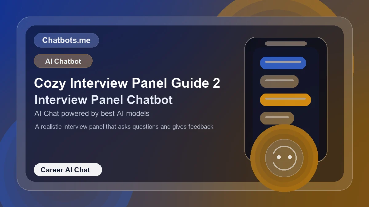 Cozy Interview Panel Guide 2 chatbot visual for career AI chat
