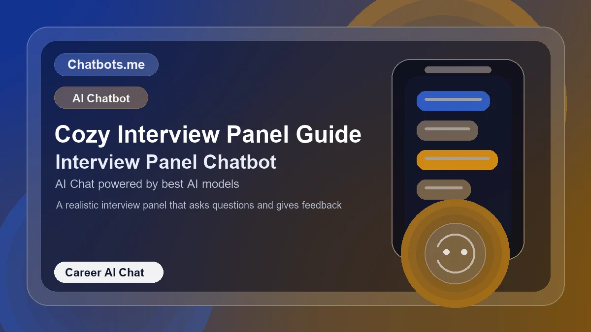 Cozy Interview Panel Guide chatbot visual for career AI chat