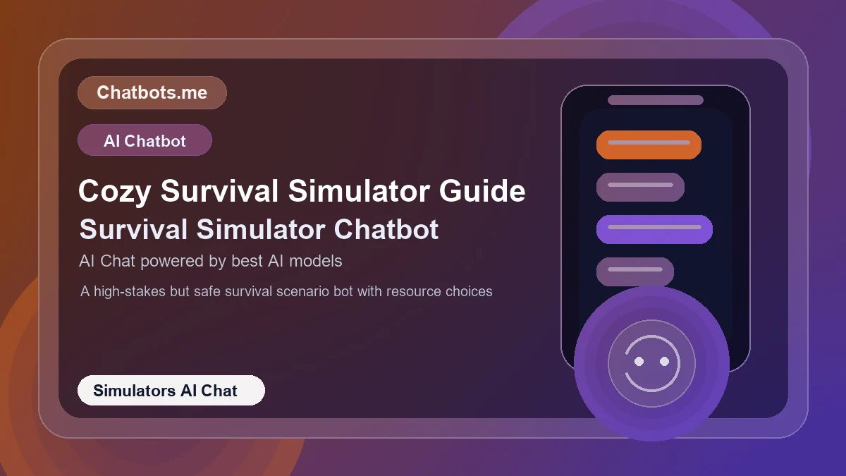 Cozy Survival Simulator Guide chatbot visual for simulators AI chat