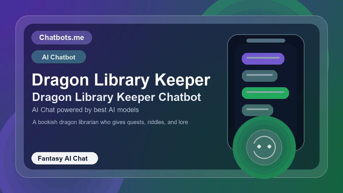 Dragon Library Keeper chatbot visual for fantasy AI chat