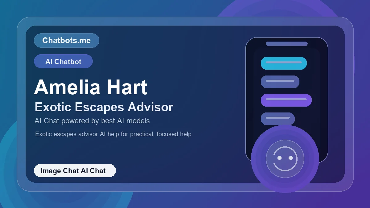 Amelia Hart chatbot visual for image chat AI chat