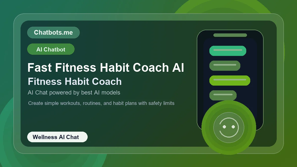 Fast Fitness Habit Coach AI chatbot visual for wellness AI chat