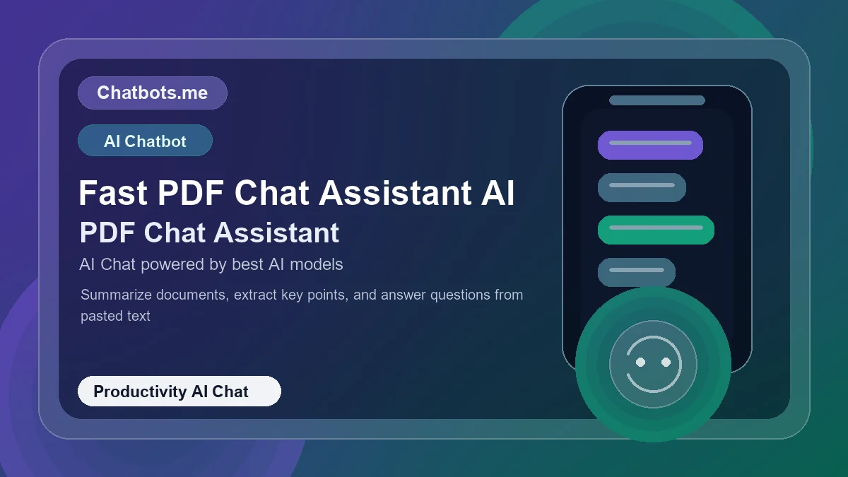 Fast PDF Chat Assistant AI chatbot visual for productivity AI chat