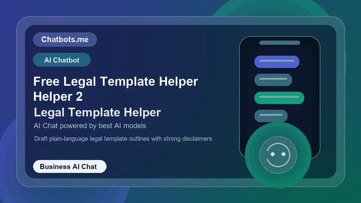 Free Legal Template Helper Helper 2 chatbot visual for business AI chat
