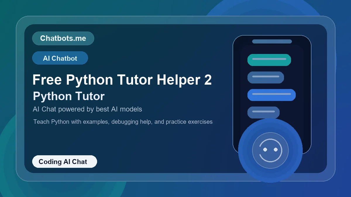 Free Python Tutor Helper 2 chatbot visual for coding AI chat