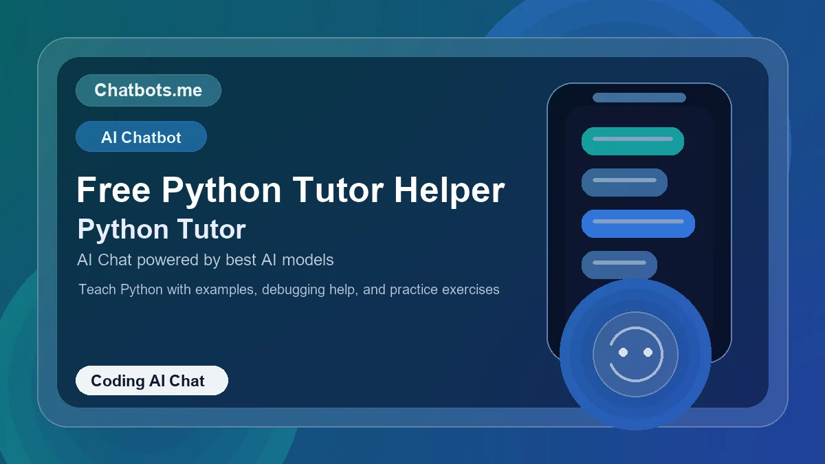 Free Python Tutor Helper chatbot visual for coding AI chat
