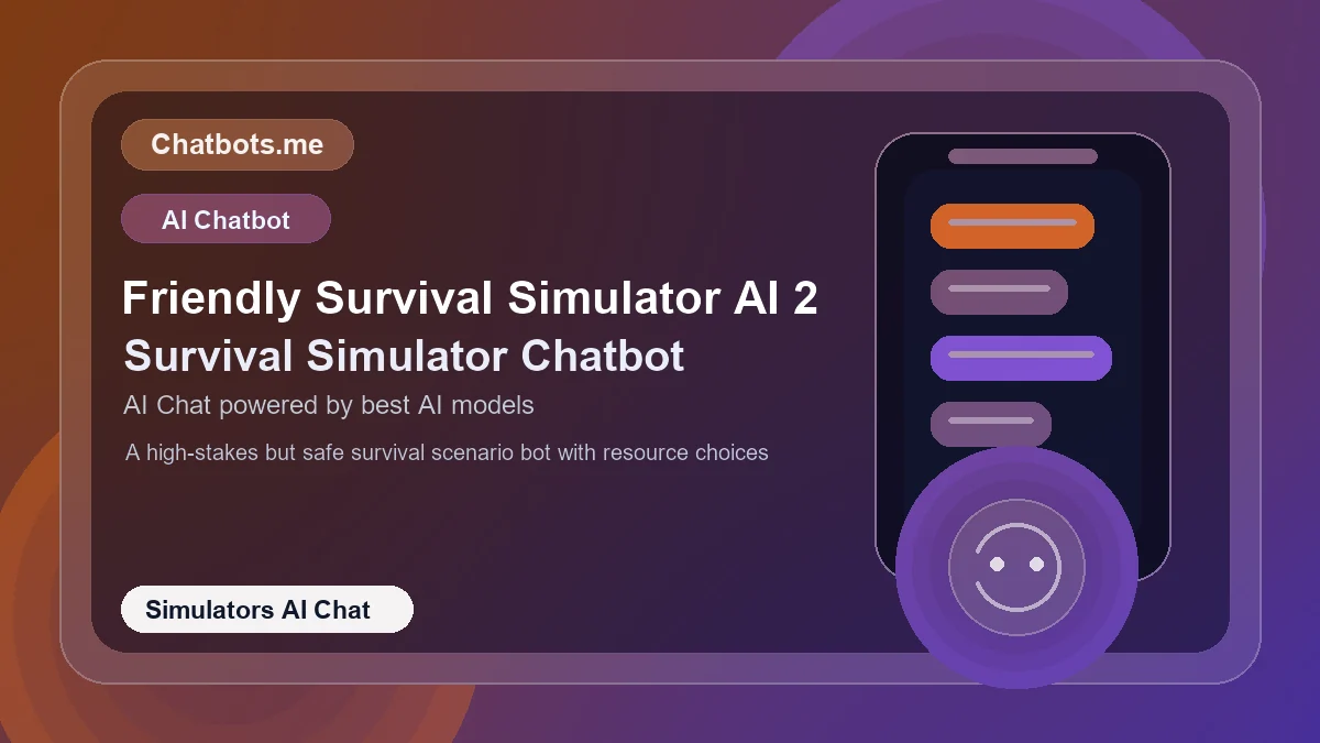 Friendly Survival Simulator AI 2 chatbot visual for simulators AI chat