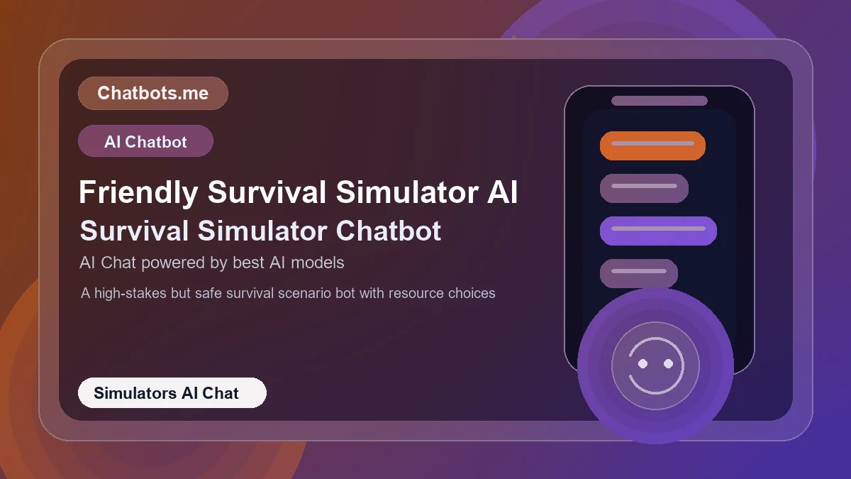 Friendly Survival Simulator AI chatbot visual for simulators AI chat