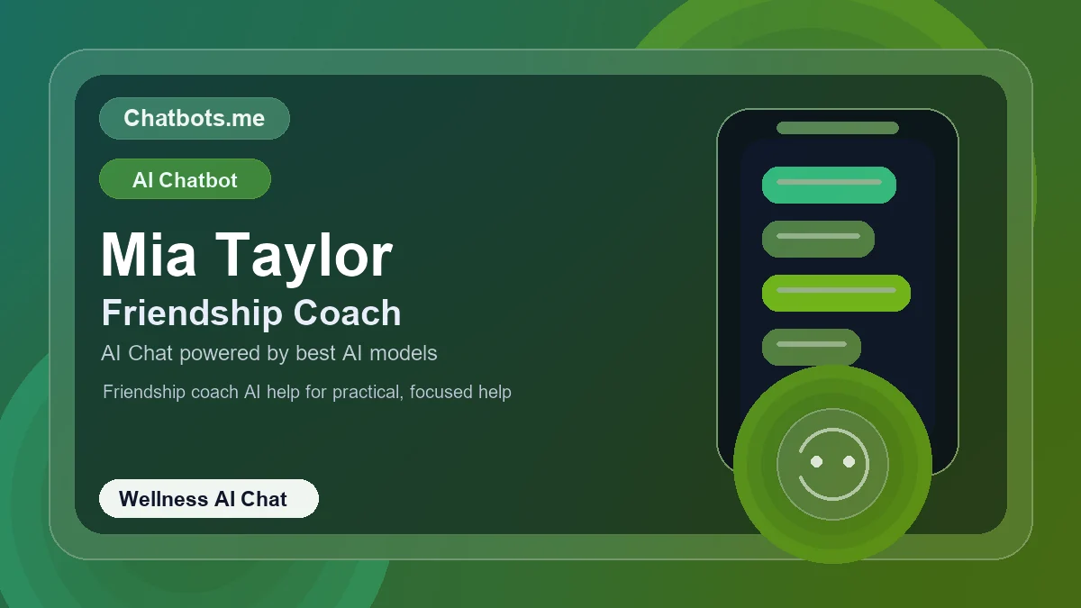 Mia Taylor chatbot visual for wellness AI chat