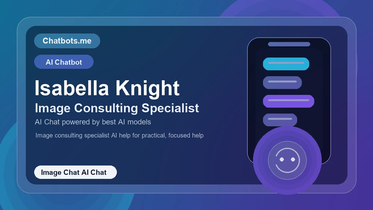Isabella Knight chatbot visual for image chat AI chat