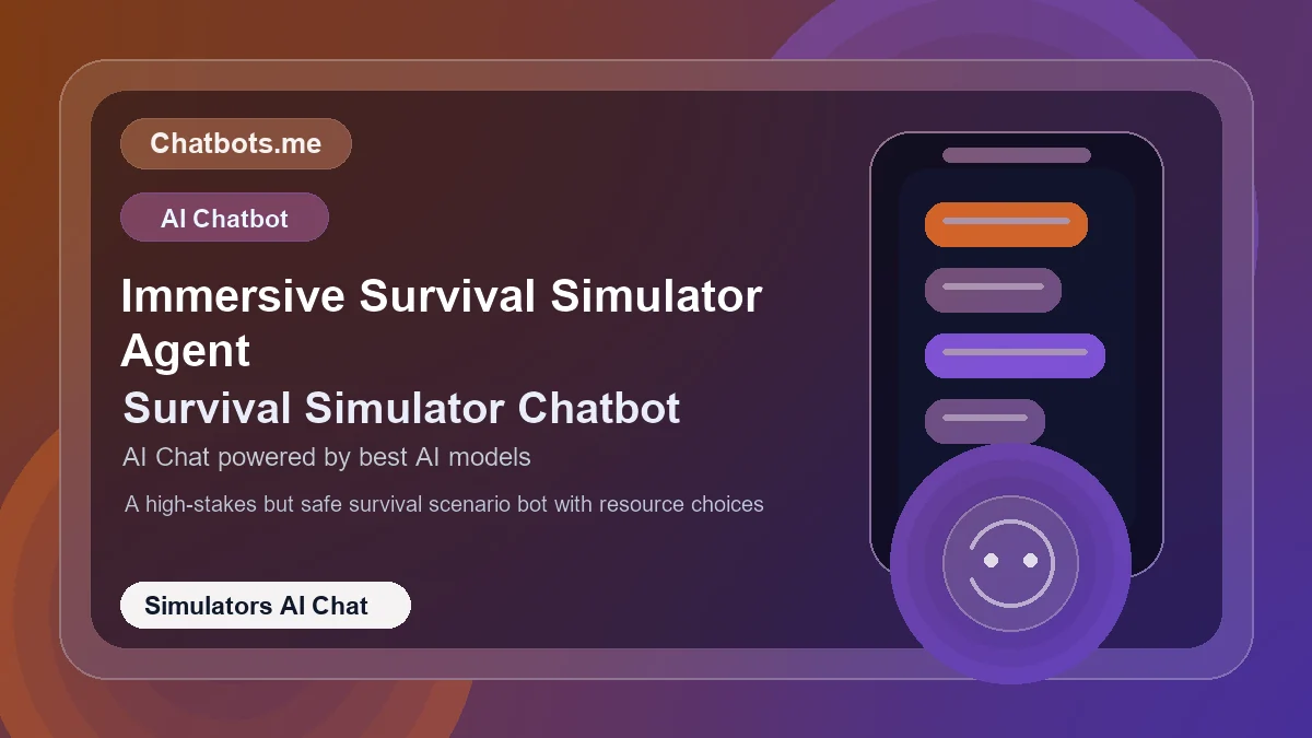 Immersive Survival Simulator Agent chatbot visual for simulators AI chat