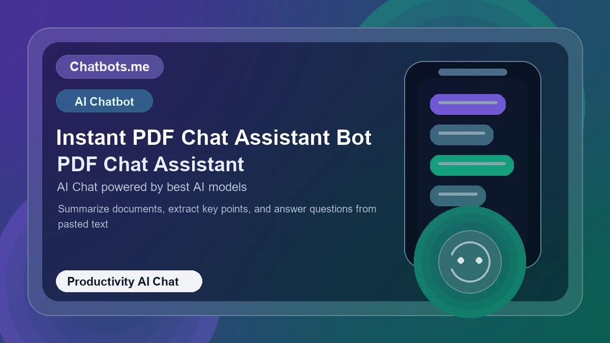 Instant PDF Chat Assistant Bot chatbot visual for productivity AI chat