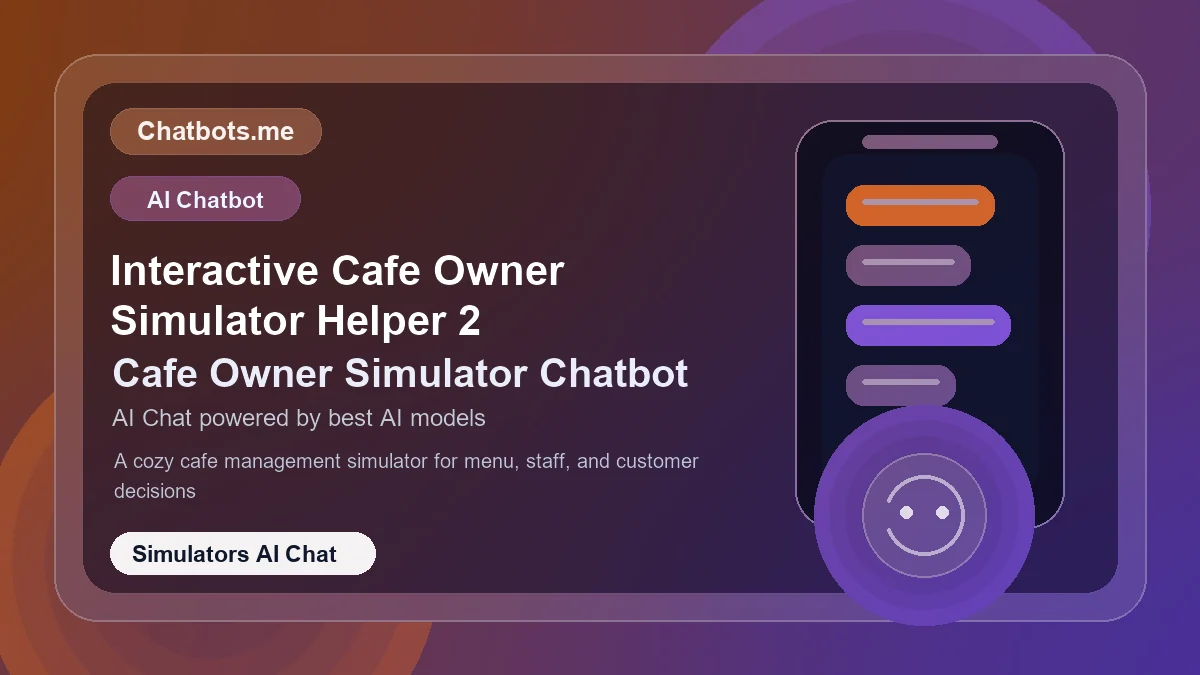 Interactive Cafe Owner Simulator Helper 2 chatbot visual for simulators AI chat