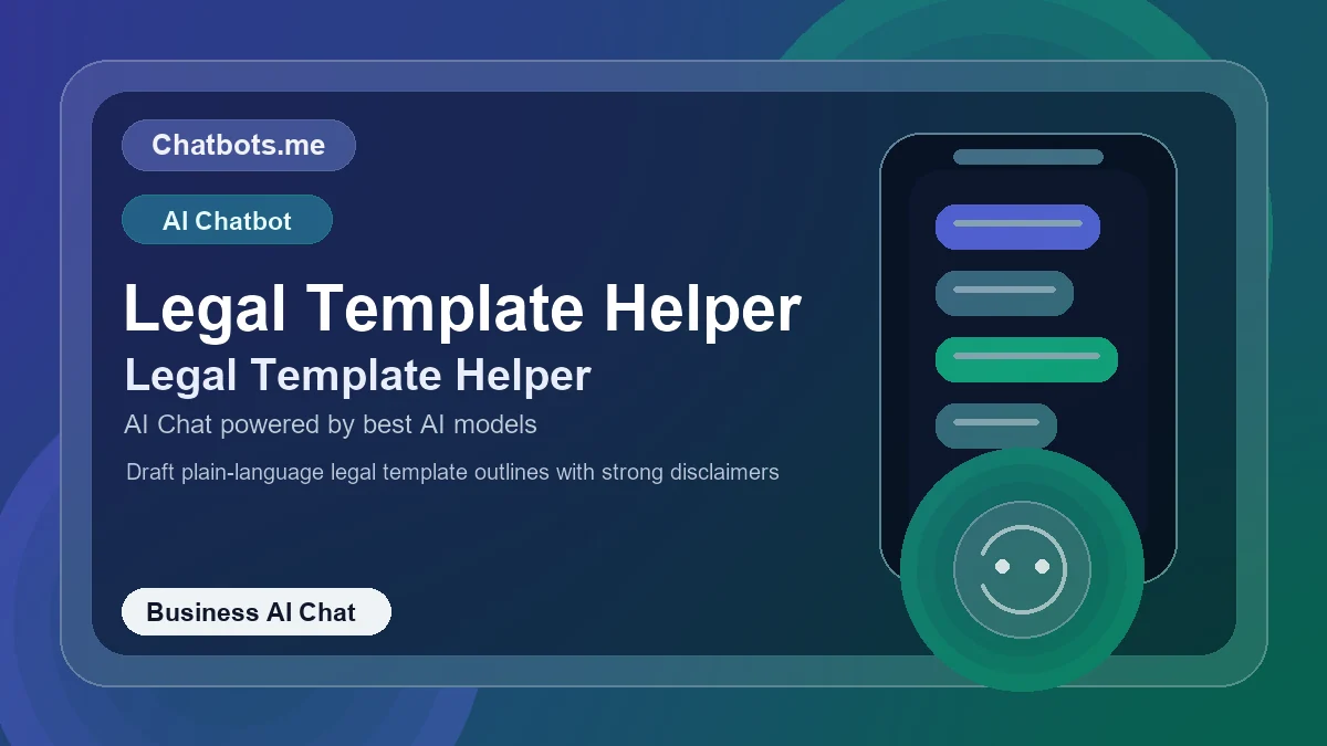 Legal Template Helper chatbot visual for business AI chat