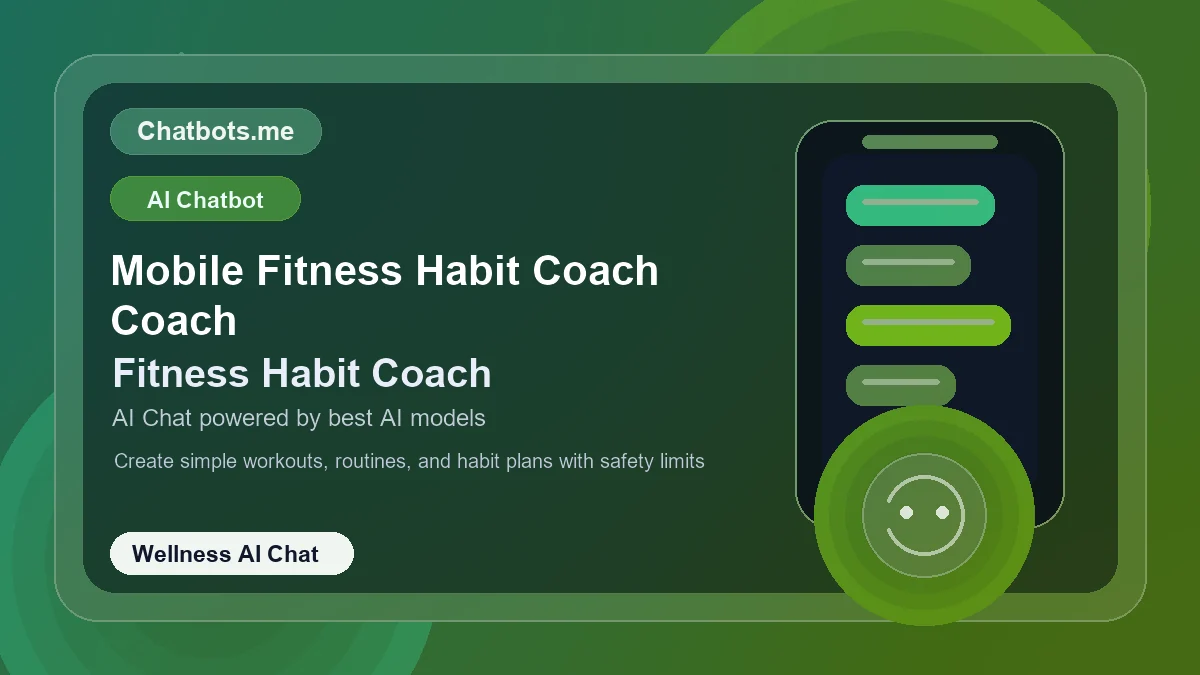 Mobile Fitness Habit Coach Coach chatbot visual for wellness AI chat