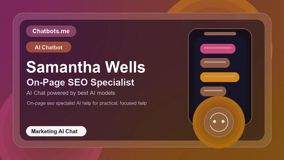 Samantha Wells chatbot visual for marketing AI chat