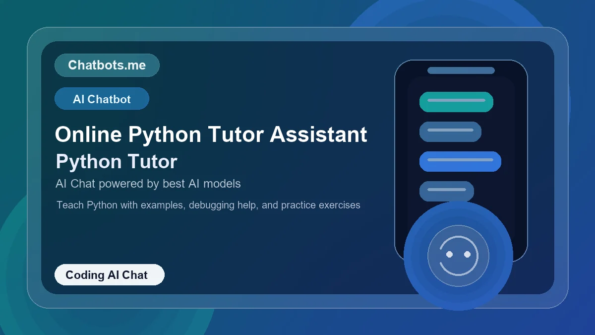 Online Python Tutor Assistant chatbot visual for coding AI chat