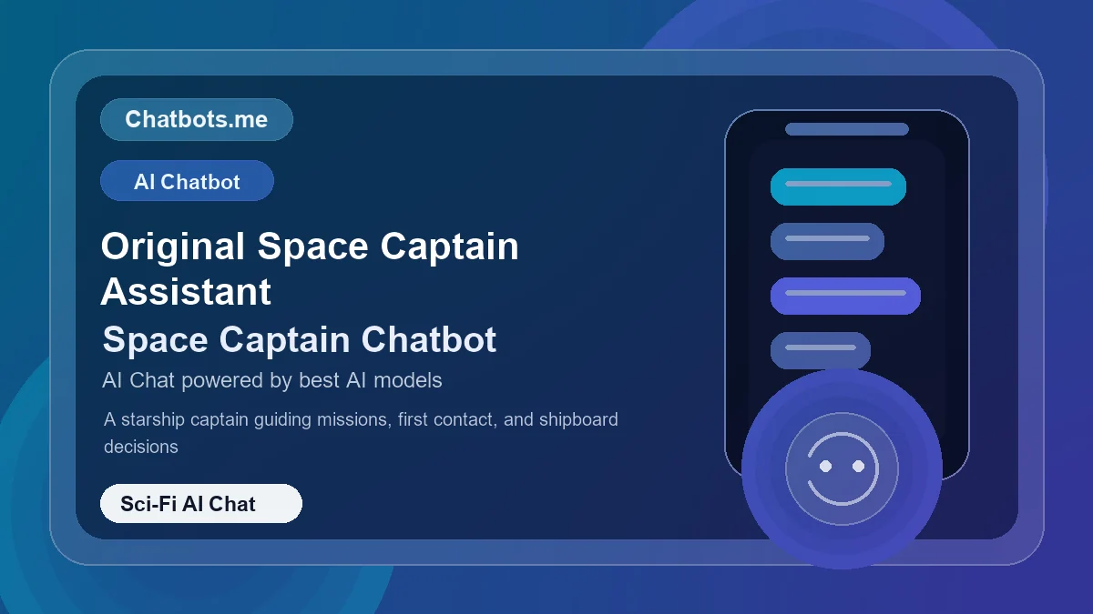 Original Space Captain Assistant chatbot visual for sci-fi AI chat