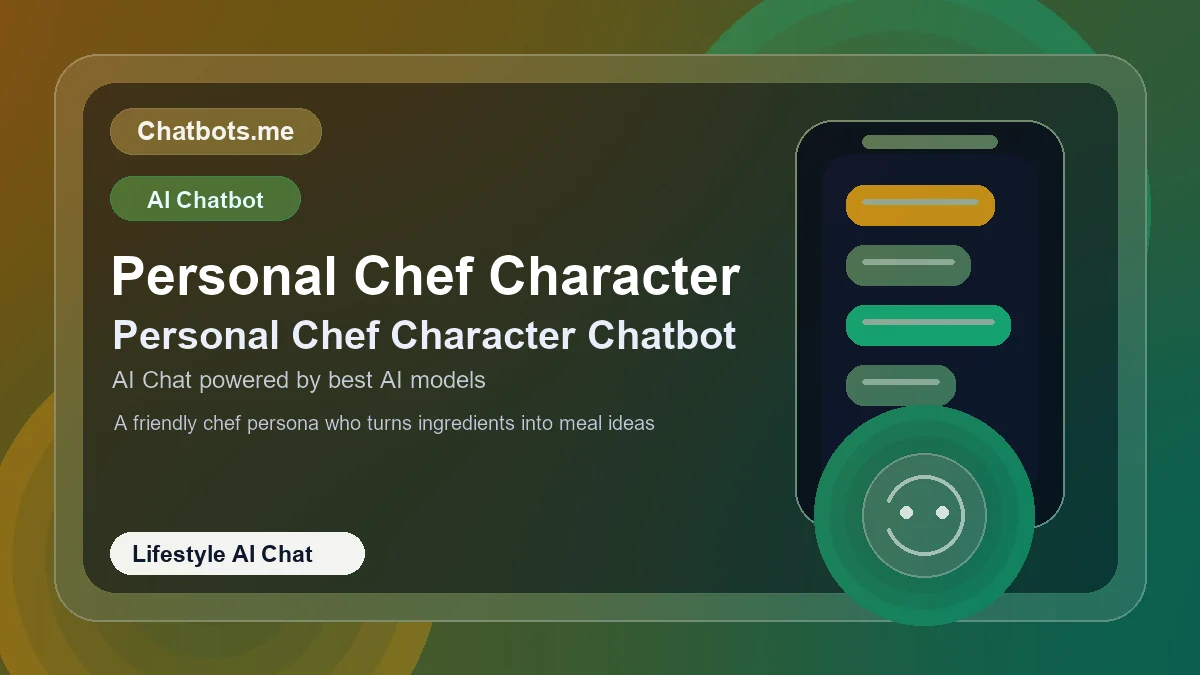 Personal Chef Character chatbot visual for lifestyle AI chat