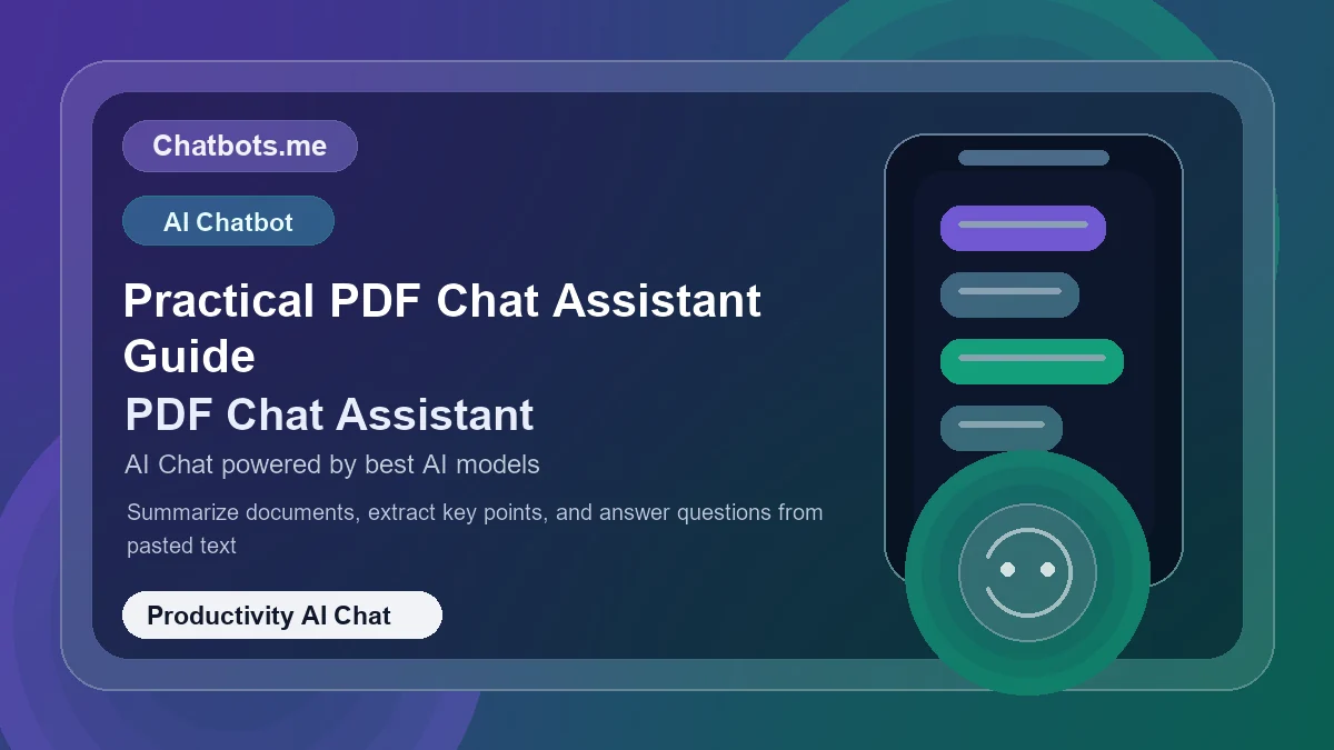 Practical PDF Chat Assistant Guide chatbot visual for productivity AI chat