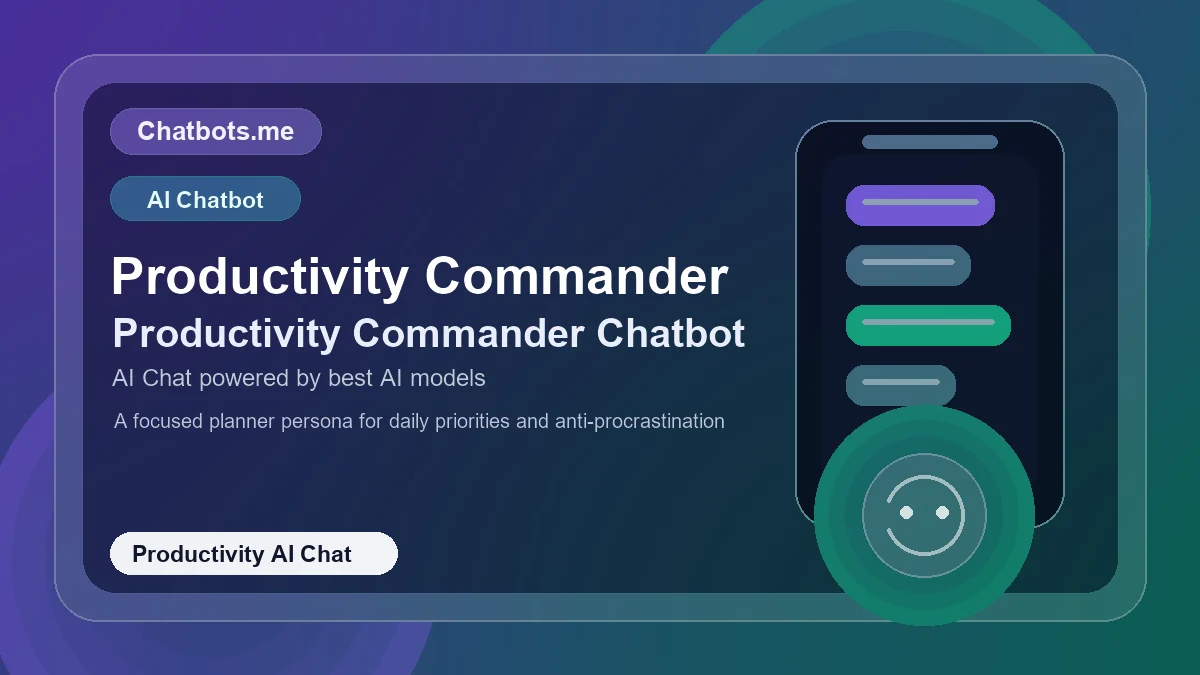 Productivity Commander chatbot visual for productivity AI chat