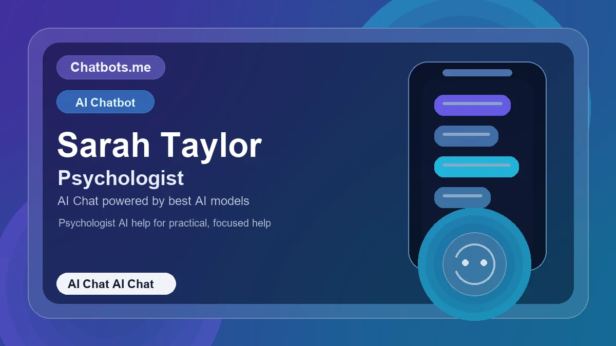 Sarah Taylor chatbot visual for ai chat AI chat