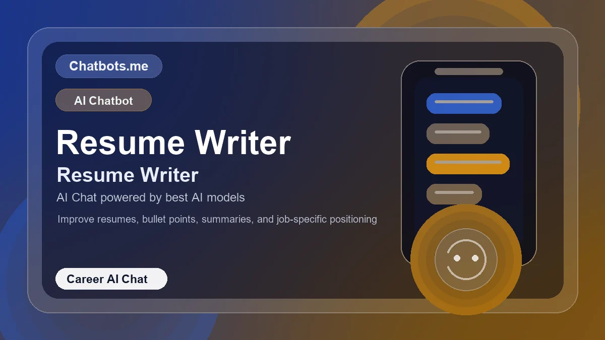 Resume Writer chatbot visual for career AI chat