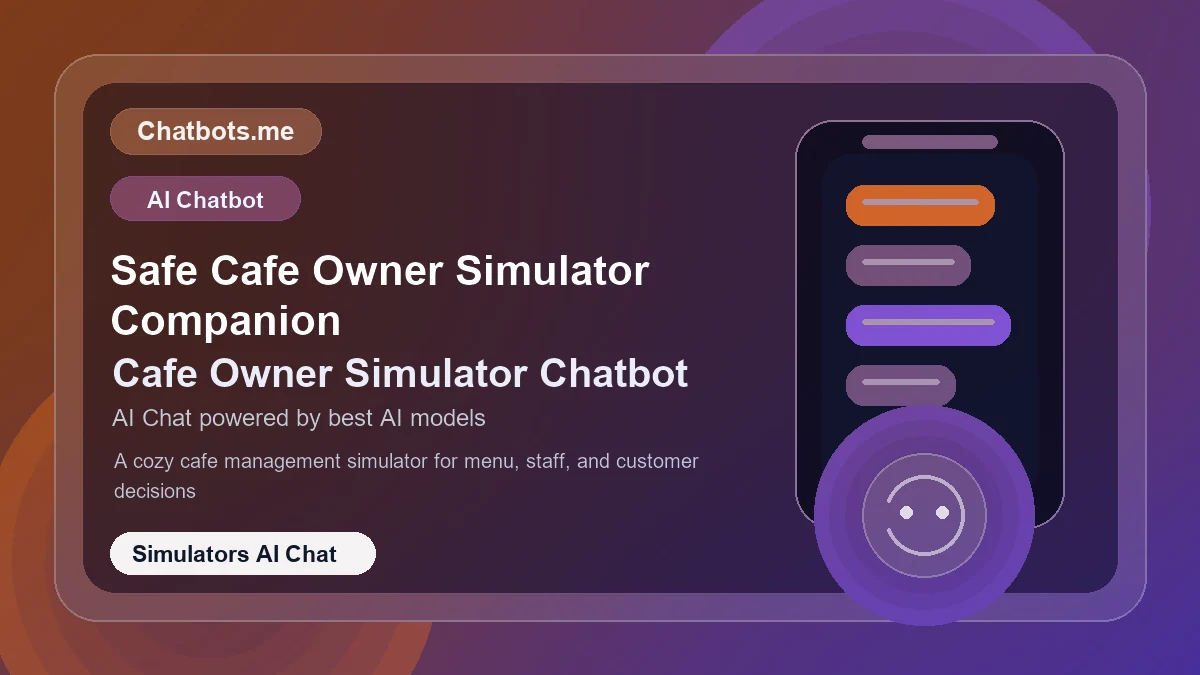 Safe Cafe Owner Simulator Companion chatbot visual for simulators AI chat