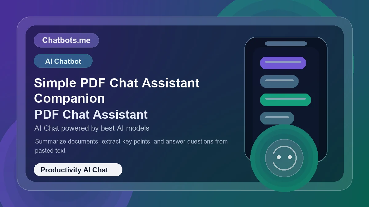 Simple PDF Chat Assistant Companion chatbot visual for productivity AI chat