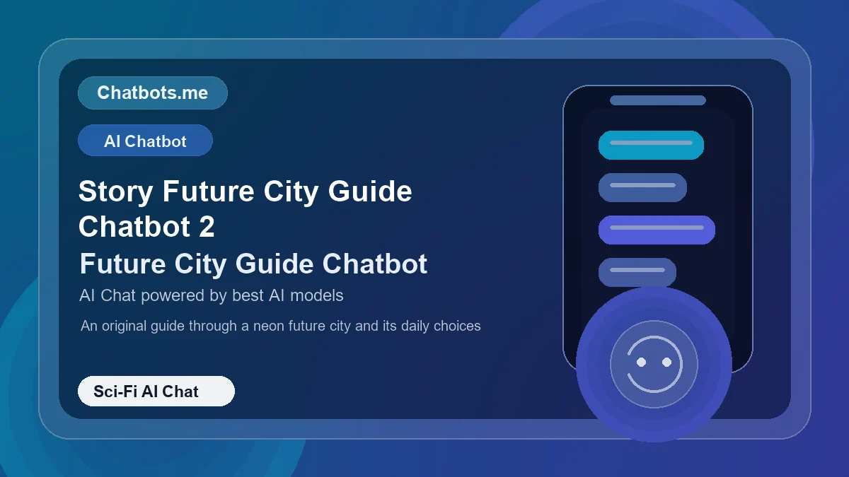 Story Future City Guide Chatbot 2 chatbot visual for sci-fi AI chat