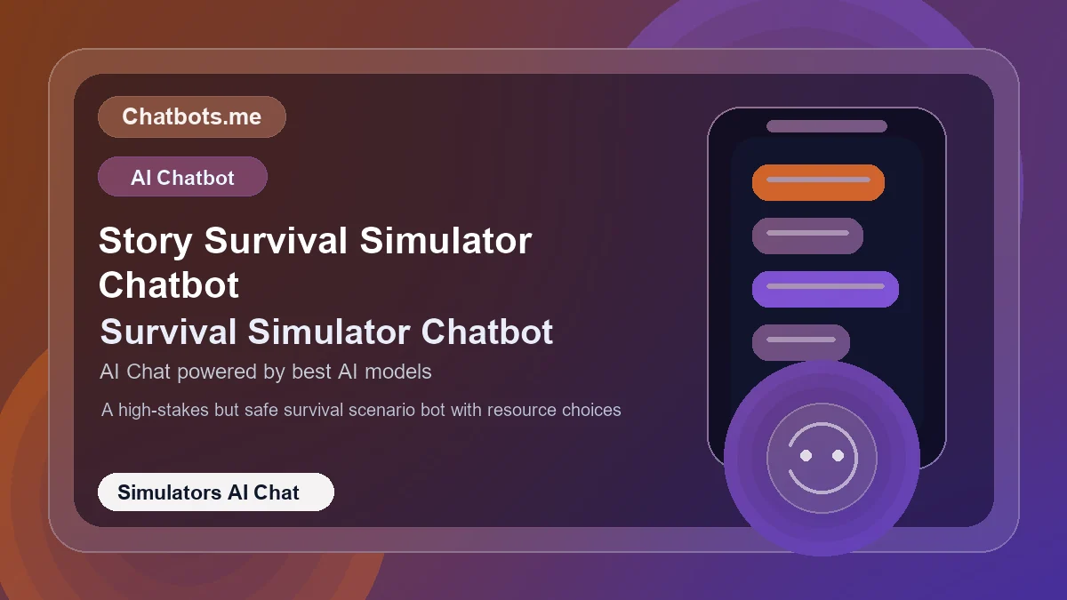 Story Survival Simulator Chatbot chatbot visual for simulators AI chat